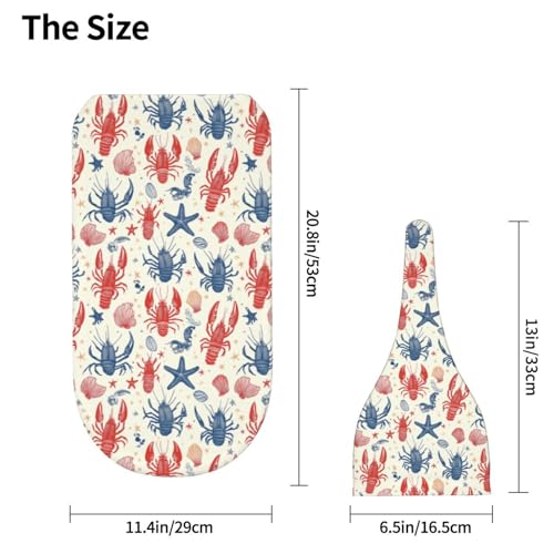 Image of Blue and Red Lobster Newborn Swaddle Blankets Hat Sets Soft Baby Receiving Blanket Swaddle Sack for Baby Shower Infant Boy Girl Gift