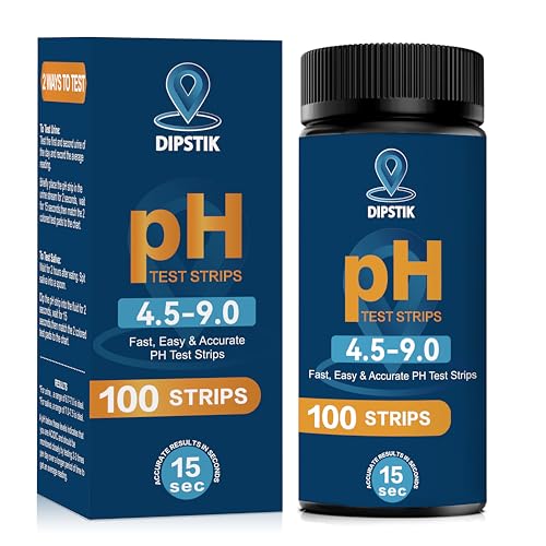 Saliva and Urine pH Test Strips,100 Paper pH Strips for Tracking Alkaline & Acid Levels in Body, Fast, Accurate pH Testing from 4.5-9.0