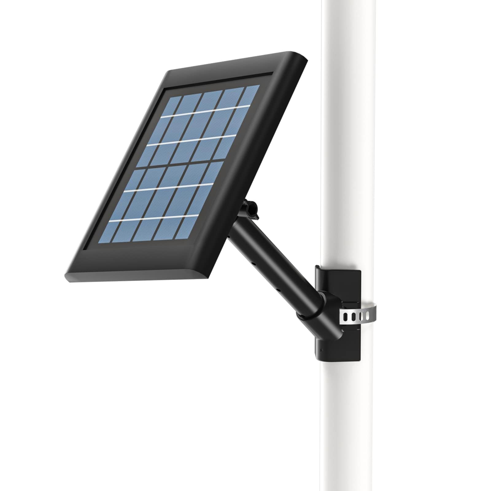 Solar Panel Mount for Ring Stick UP, Arlo Pro 4/3/2, Arlo Ultra, Arlo Essential Spotlight, Solar Panel Mount, Drain/Steel Pipe Bracket for Home Security Systems, with 3 Adjustable Clamping Rings