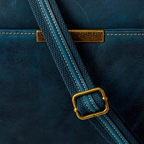 Gun Tote'n Mamas womens Bag Concealed Carry Distressed Buffalo Crossbody Organizer by Gun Tote n Mamas Blue , Blue, Medium US3