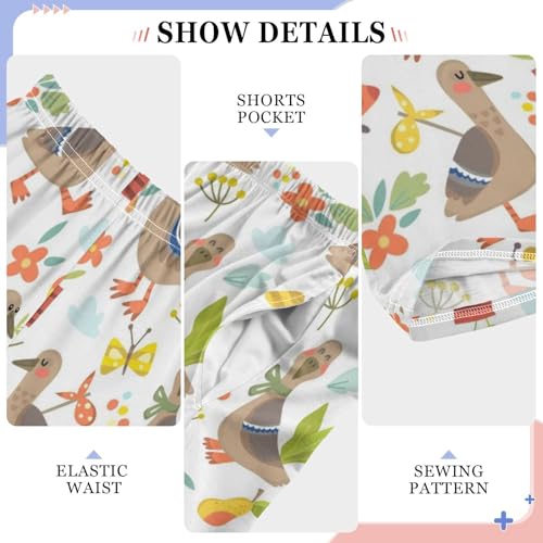 Duck Butterfly Boys Long Pants Soft Trousers Elastic Waist Kids Lounge Bottoms with Pockets S-XL4