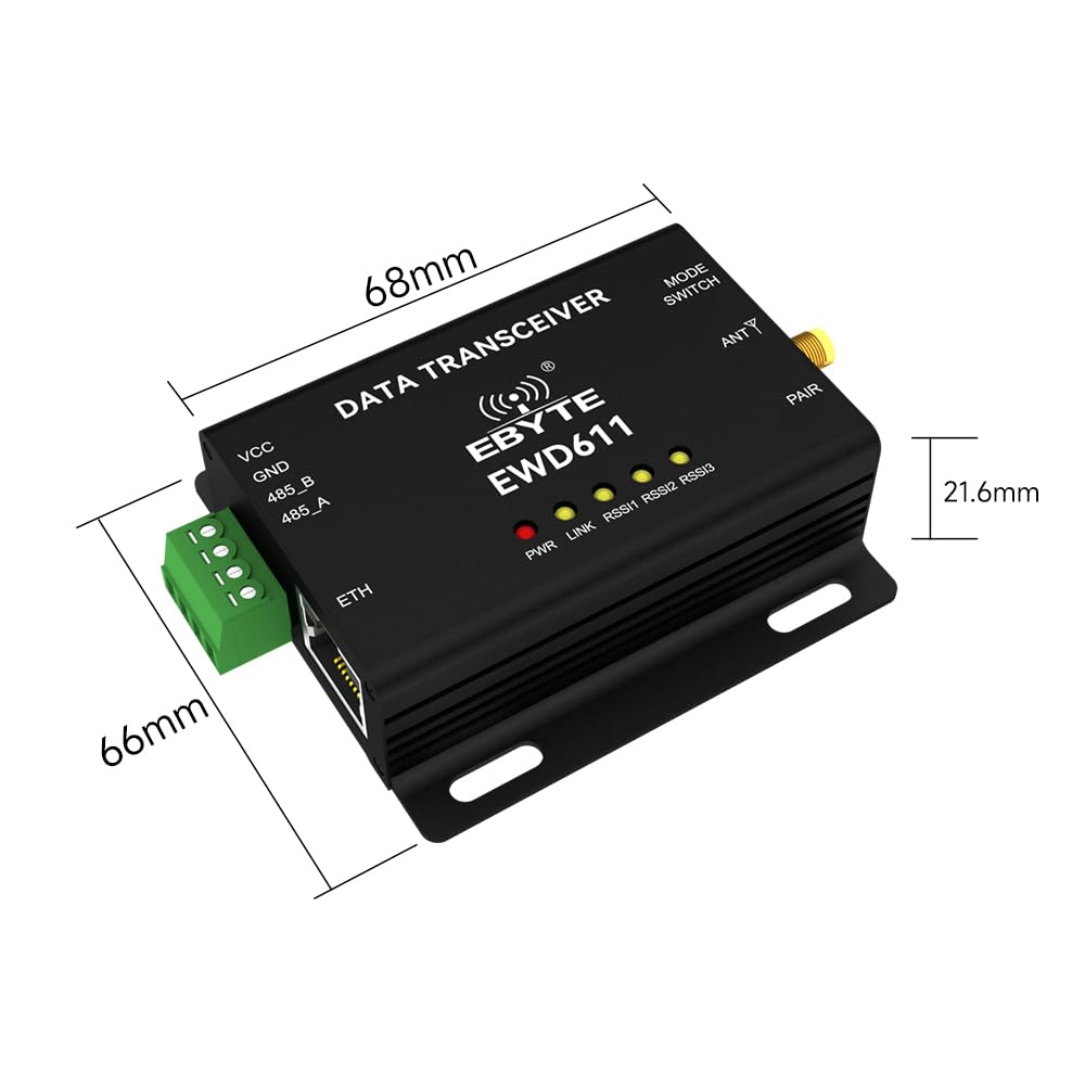 868MHz 915MHz Wireless Data Image Transmission Modem RS485 EWD611-900NW20(485) Full Duplex Long Distance Star Networking AT Command