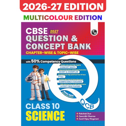 Image of PW CBSE Question & Concept Bank Class 10 Science 2027 Chapterwise & Topicwise | NCERT Exemplar Concept Maps PYQs Mock Test 50% Competency Based ... By Rakshak Sir, Samridhi Mam, Sunil Vijay Sir