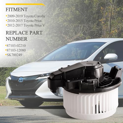 Image of AC Blower Motor with Fan Compatible with 2009-2019 Toyota Corolla, 2010-2015 Prius, 2012-2017 Prius V, HVAC Blower Motor Replacement 87103-02210, 700249