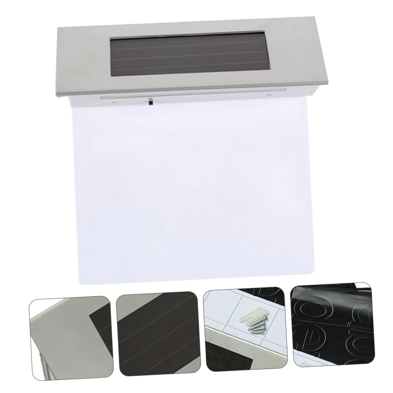HEMOTON Luce Solare Facile da Installare per Uso Casa 2 Pezzi con 4 Led, Resistente Ip65, in Acciaio Inossidabile e Abs per Numero Civico da Esterno
