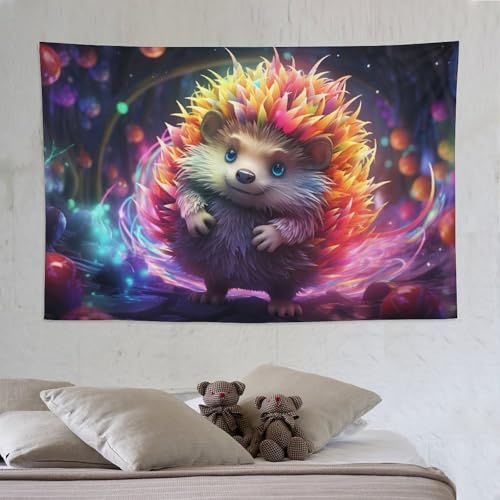 Tenture en polyester hérisson PAZZK drap mural de chambre 150x230cm