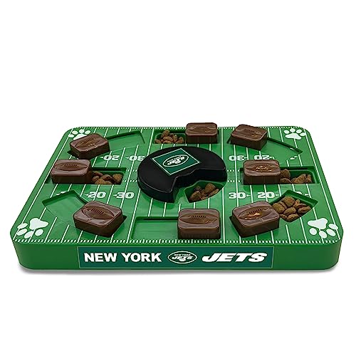 Image of Pets First NFL New York Jets Puzzle Toy for Dogs, Slow Feeder Board for Pets, Interactive Doggie Treat Toy
