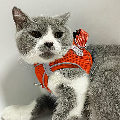 Joytale Step in Dog Harness,Soft Mesh Reflective Breathable Vest Harnesses,Easy Walk Harness with Safety Buckle for Cat and Puppies Dogs,XXXS,Orange - Image 2