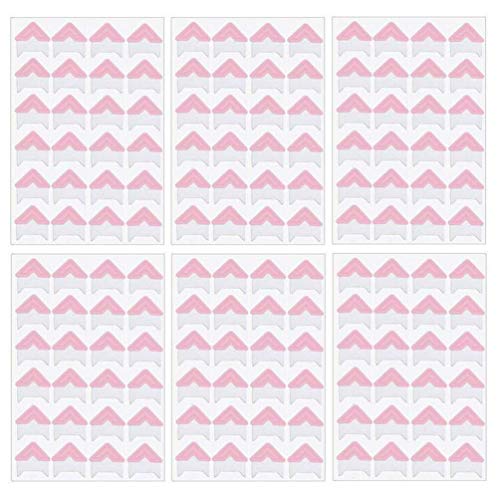 6Sheets(144PCS) Classic Self-Adhesive Paper Photo Corner Stickers Picture Mounting Corners Wall Decoration Sticker DIY Album Accessories for Scrapbooking Personal Journal Dairy Notebook(Pink)