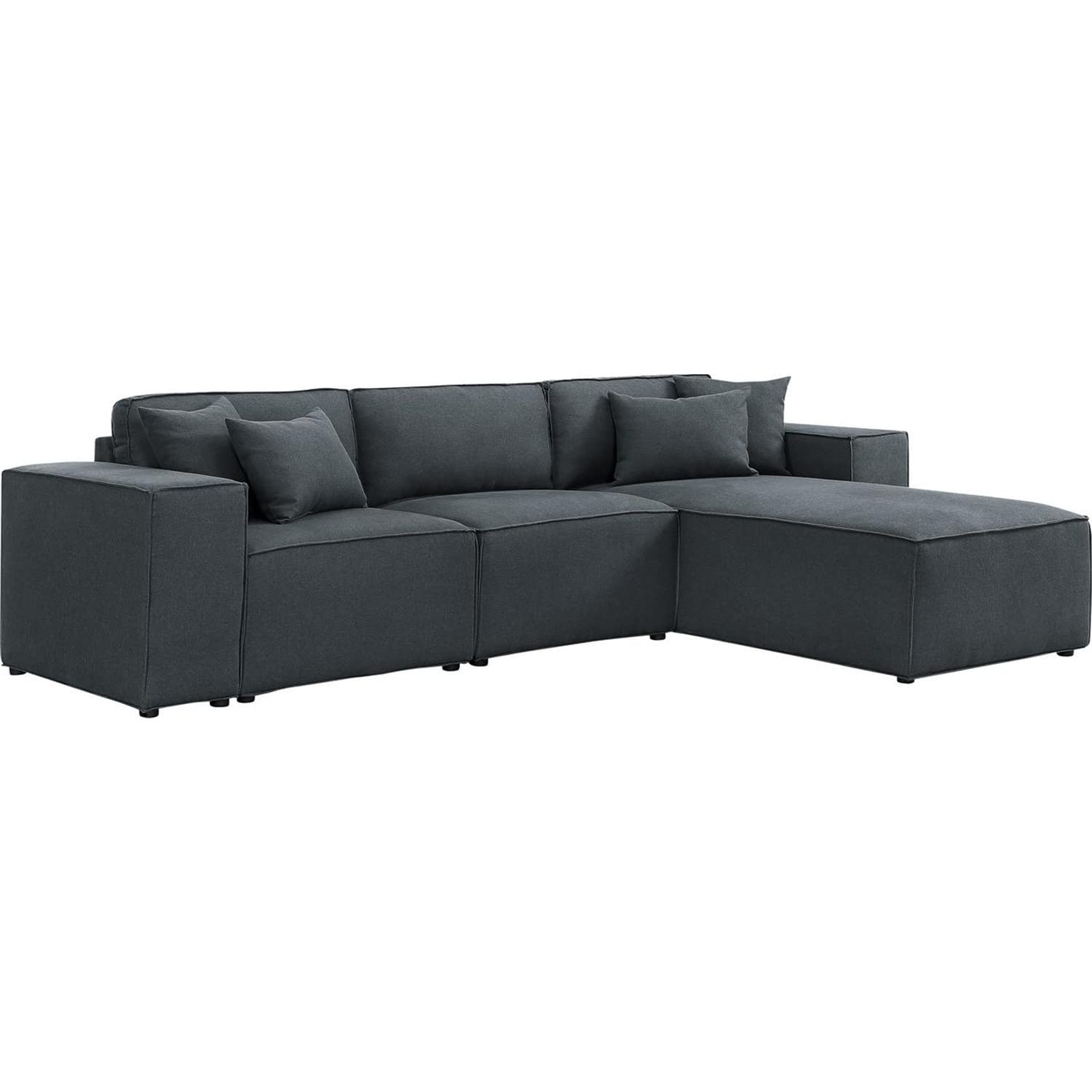 HomeStock City Sleek Sofa with Reversible Chaise