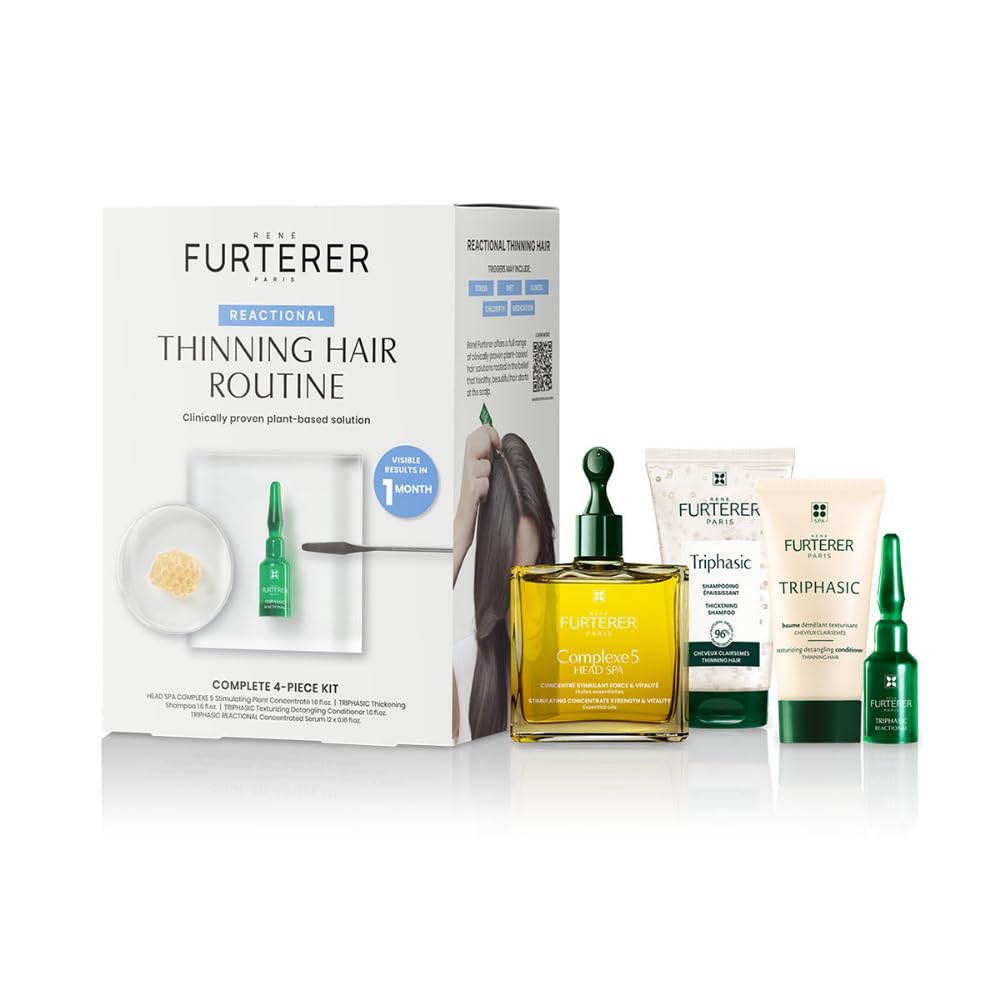 Triphasic Reactional Concentrated Serum - Thinning Hair caused by stress, postpartum, seasonal change - Drug-Free - Breastfeeding Safe - Dermatologist tested - 12 ct., 3-Month Supply