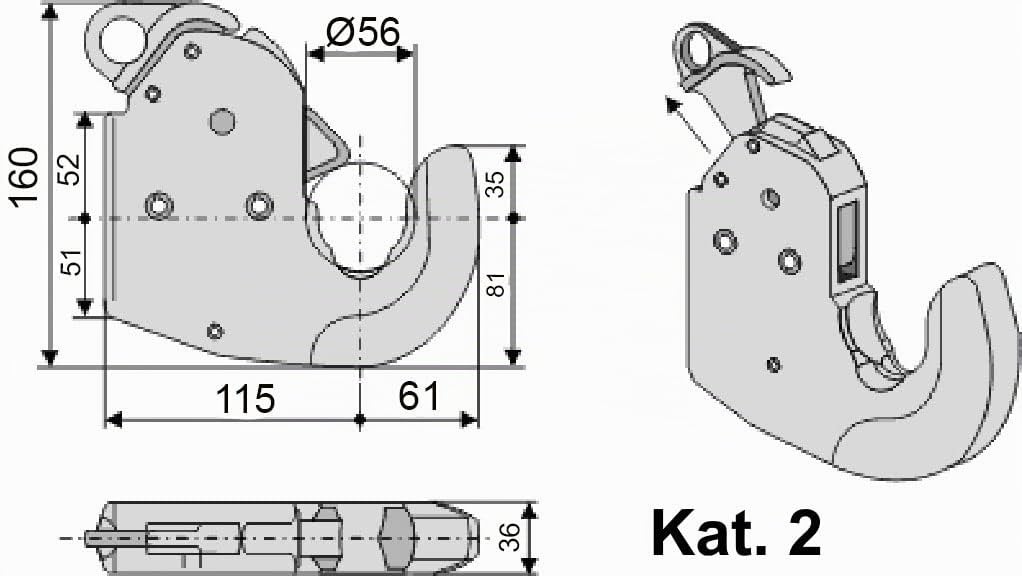 Juego Enganches Rápido para Soldar + Bolas de Cat. 2 - hasta 110 kW/150 CV - Tractor
