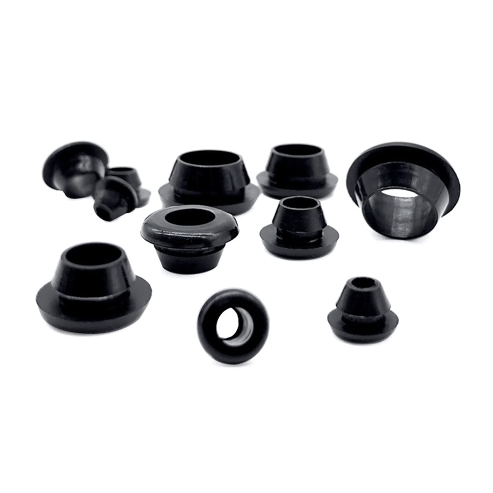 Plug Holes Flush Type Silicone Rubber Hole Plugs Snap-On Caps Black 3x5mm To 50x60mm(6x8mm 10pcs)