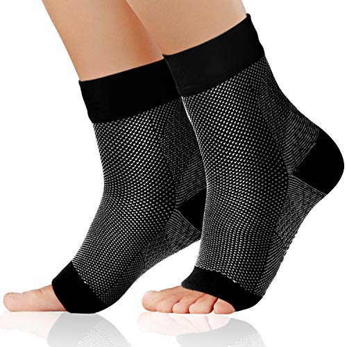 Lepfun SS154/SS155 Tobilleras Deportivas de Compresión Tobillera Estabilizadora para Esguince de Tobillo Fascitis Plantar, Soporte de Tobillos Tobillera Proteccion (L/XL, SS155 Black)