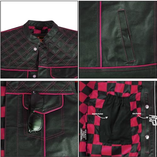 Image of .Men's Biker Rider Motorcycle club Motorbike stylish Genuine leather sleeveless vest