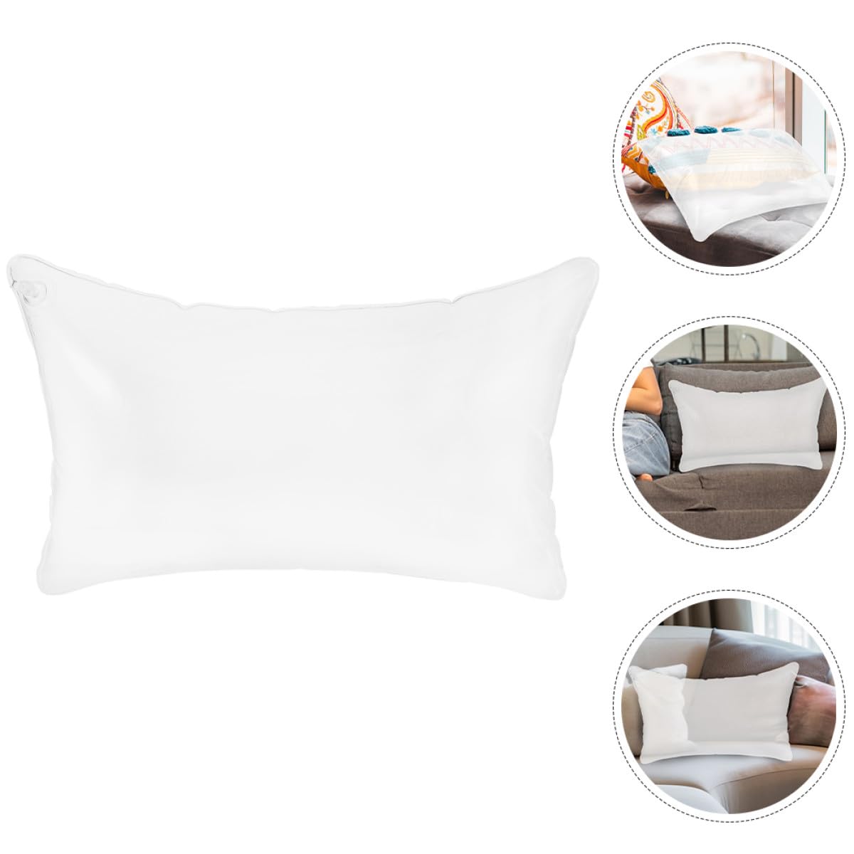 NUOBESTY Cuscino Gonfiabile per Campeggio in Pvc Bianco, Riempimento Decorativo e Pieghevole, Cuscino Portatile per Campeggio e Uso Esterno