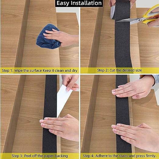 Image of ISAN Anti Skid Tape, Width 96mm (4 inch Approx.) Anti Slip Translucent /Transparent Tape for Stairs, Length 10 Mtr, 1 Pc.