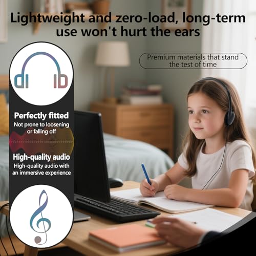 Image of USB C Headphones Bulk 20 Pack for Kids Classroom School,USB Type C | Headphones Class Set for School Student Children Compatible with Pad Smartphones Travel Testing Black