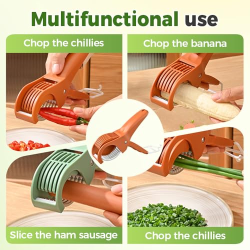 Salad Scissors, 2025 New Salad Chopper and Meat Tenderizer, Effortless Lettuce Cutter Scissors for Quick Chopped Salads,Vegetable, Efficient Food Prep Tool with Non-Slip Handles, Easy Clean (Green) - Image 5