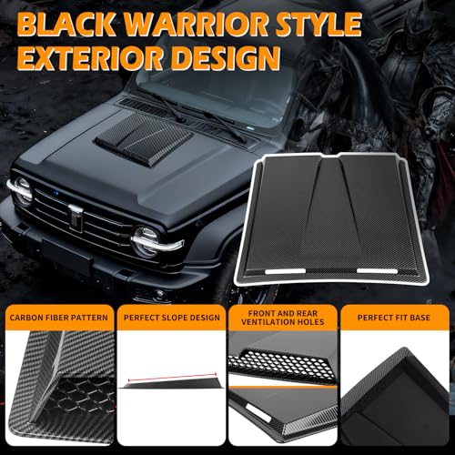 Image of Hood Vents for Cars,Universal Hood Scoop,Universal Engine Hood Air Vent for Trucks,Suit for Dodge Ram 1500 2500 3500Chevy Silverado, F-150, F-250, F-350