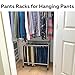 Evelots Pants Rack with 20 Pants Hangers Rolling Trolley Cart - Skirt Hangers, Jean Organizer for Closet