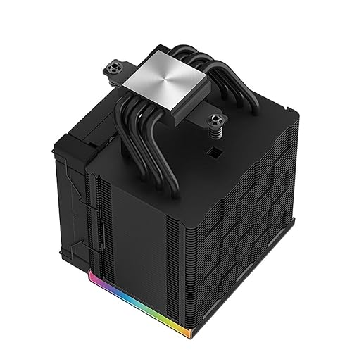 Miniatura 5 de DeepCool Enfriador de aire digital AK500, torre ancha única, pantalla de estado de CPU en tiempo real, 5 tubos de calor de cobre desplazados,