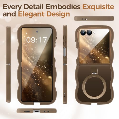 Image of Cute Wavy Magnetic Stand Case for Galaxy Z Flip 7 Fit for MagSafe