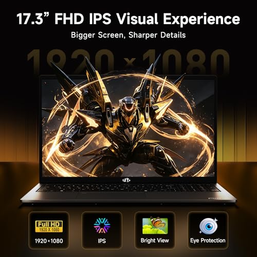 Image of NIMO 17.3 inch AI Laptop Copilot+, AMD Ryzen AI 9 HX 370, 12-Core, 50 Tops NPU, 16GB DDR5, 1TB SSD, Radeon 890M for Gaming, 100W Charging, WiFi 6E, Fingerprint, 180 View, Dual USB4 Ports, Windows 11