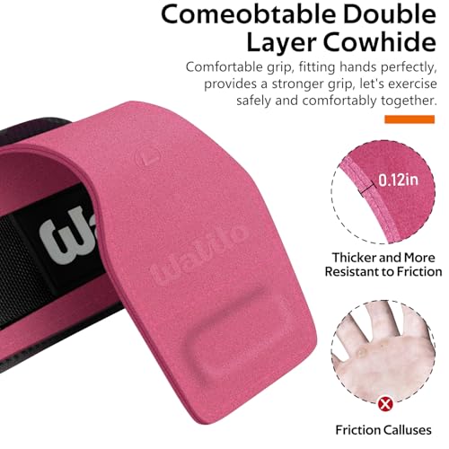 Image of Weight Lifting Wrist Strap,Double Layer Leather Wrist Wraps with Neoprene Padding for Weightlifting & Deadlifts - Adjustable Gym Straps for Men & Women
