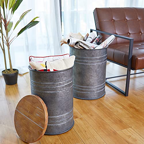 Glitzhome 1002004184 Rustic Storage Ottoman Seat Stool thumb #4