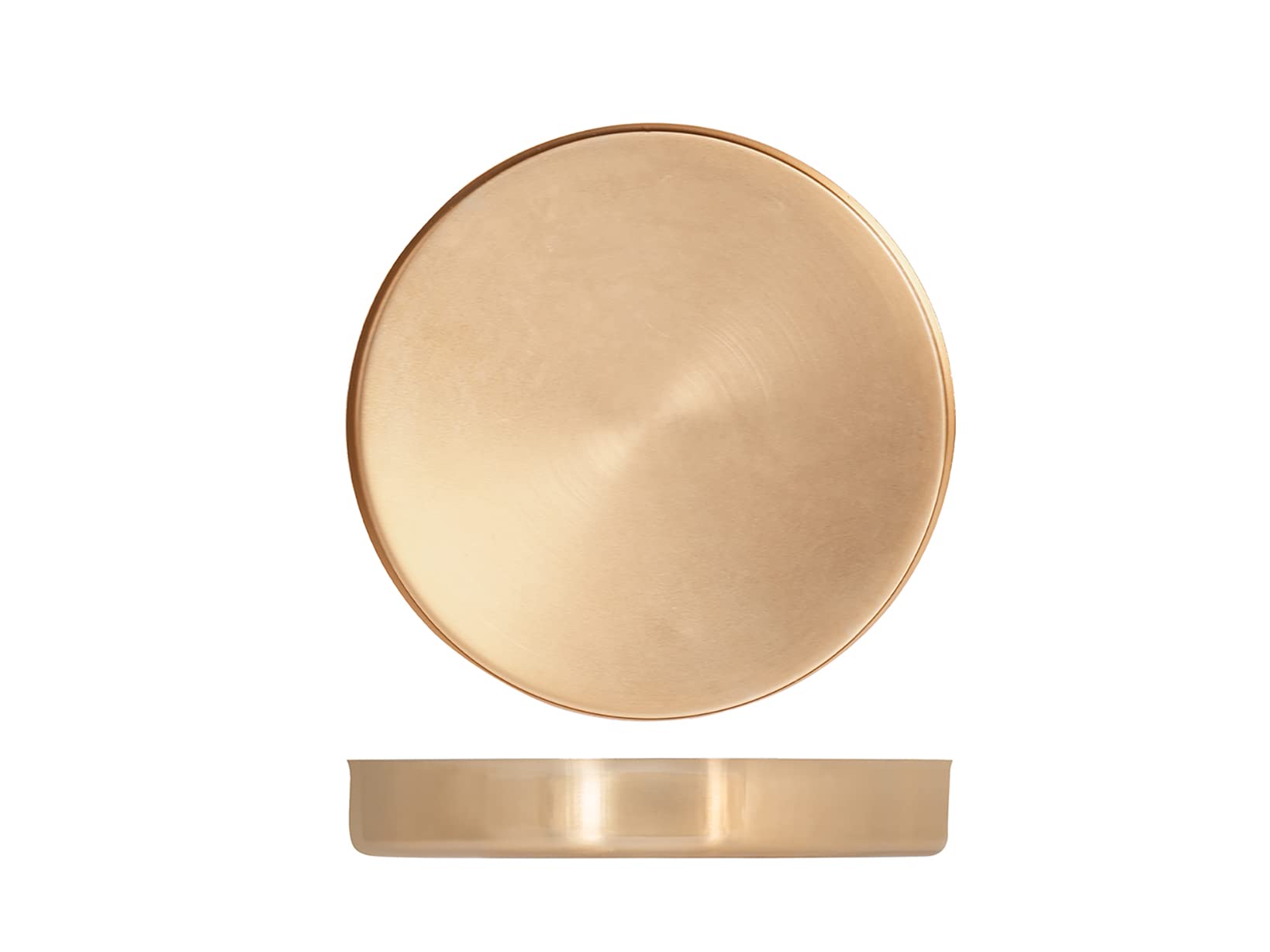 H&H Round Stainless Steel Tray, Gold, 32 cm