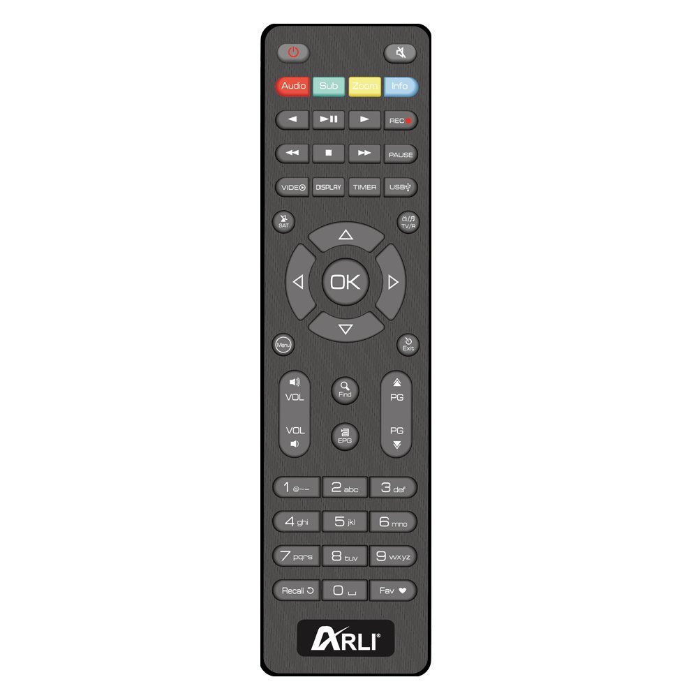 ARLI AH1 HD Sat Receiver – DVB-S2 Digitaler Satellitenreceiver, Full HD 1080p HDMI Astra/Hotbird/Türksat vorprogrammiert USB Externes Display Netzteil 12V Camping geeignet