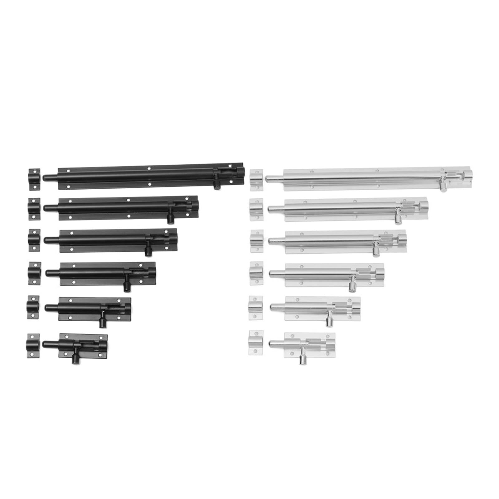 Ygmnqal Black-6Inch 2-8" Heavy Duty Large Garden Gate Shed Sliding Door Tower Bolt Latch Catch Home Hardware Black And Silver(Black-6Inch)