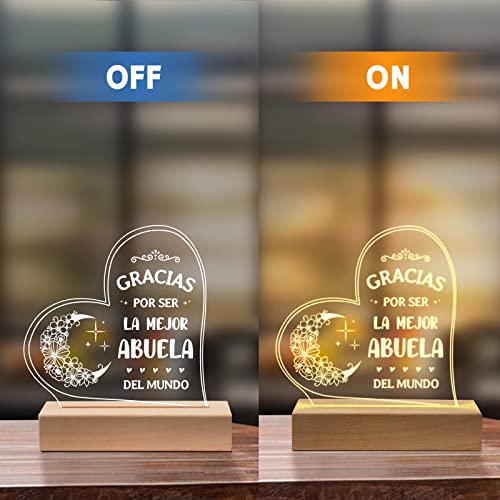 Lámpara de mesa nocturna con luz LED y base de madera miniatura 6