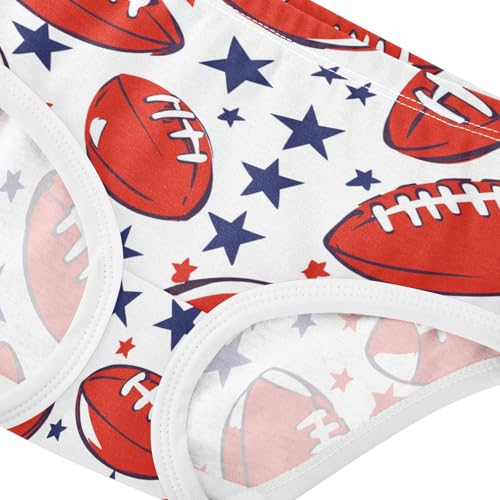 Wusikd American Football Girls' Underwear Cotton Red White Girls Briefs Soft Toddler Underwear 2T4