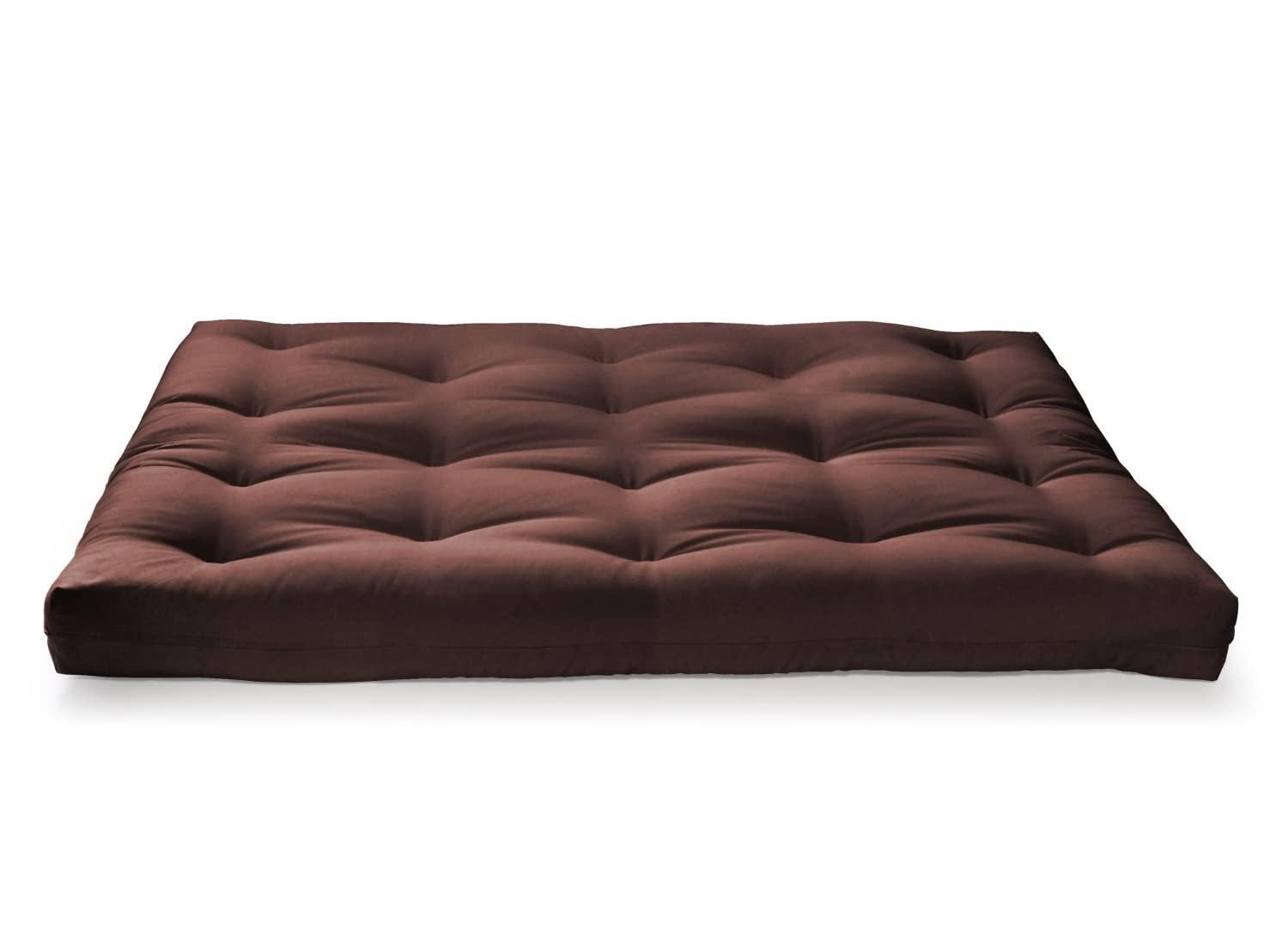 Artiva USA Home Deluxe 8-Inch Futon Sofa Mattress Made in US, Full, Solid, Espresso/Brown