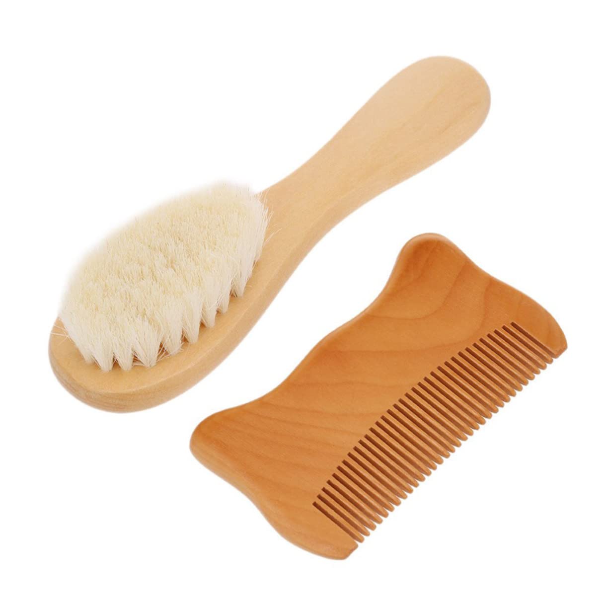 FOMIYES Infant Bathing Brush Set Comb Brush for Baby Wooden Comb Detangler for Cradle Cap