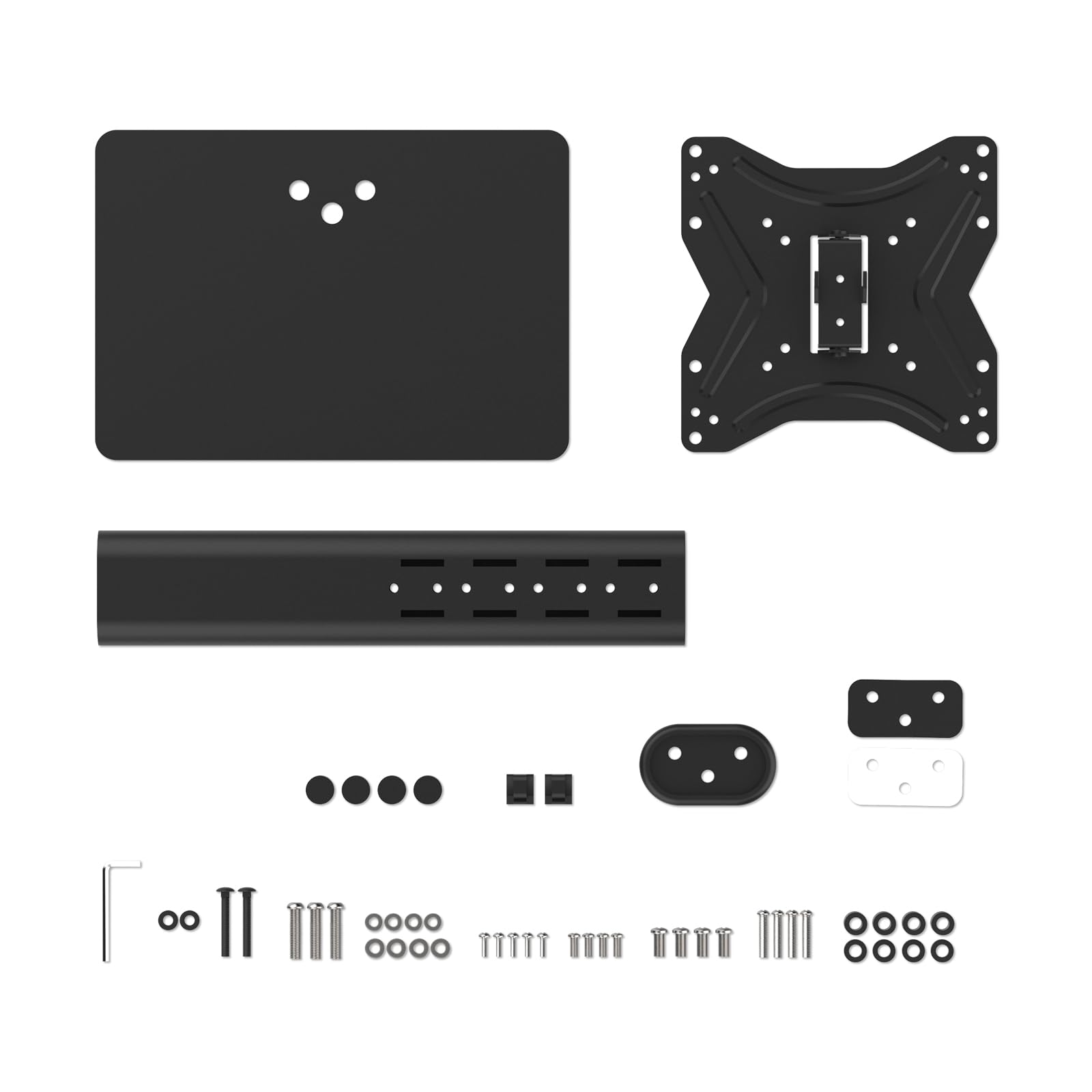 GRIFEMA GB1005-2 Supporto TV da Tavolo 17-43 Pollici Girevole Regolabile in Altezza Base in Vetro Temperato Fino a 30 kg Vesa 200x200mm