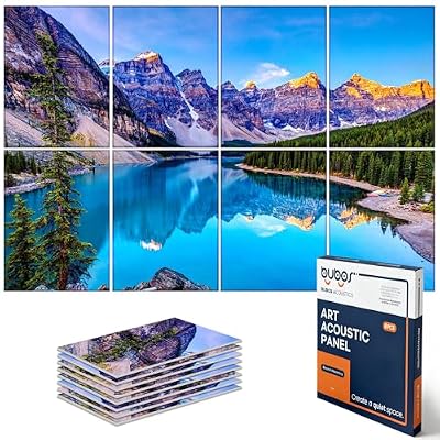 BUBOS 8 Pcs Art Acoustic Wall Panel,47.2”x31.4”Self Adhesive for Home Decor