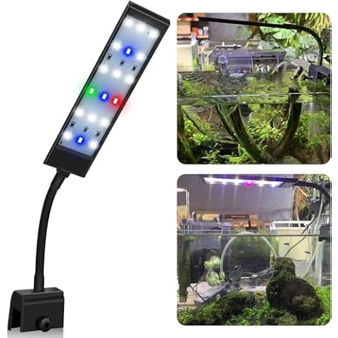 LED Aquarium Light Clip On Fish Tank Lighting Small Mini Fish Tank Aquarium Light White Blue Green and red led Cover