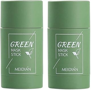 2 Pcs Green Tea Mask Stick for Face, Blackhead Remover with Green Tea Extract, Green Mask Stick for Face Moisturizing, Dry Skin Face Moisturizer, Deep Pore Cleansing for All Skin Types (Green Tea Mask)