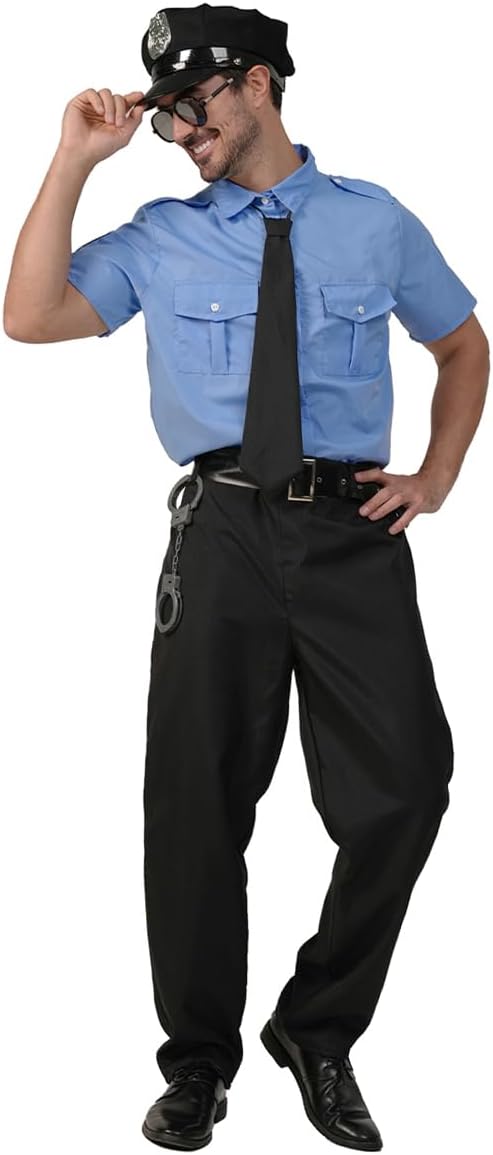 Adult Police Uniform Costume for men (Lake Blue) - Image 2