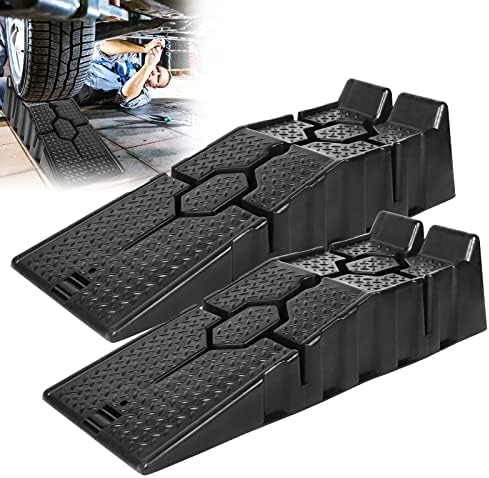 Rampes D'accès Pour Véhicules – Lot De 2, Capacité 3000 Kg, Plastique Stable Antidérapant, Hauteur 155 Mm