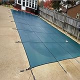 Poolabdeckung Rechteckige Einbaupools Sicherheitsabdeckung Winter, Strapazierfähige Netz-Schwimmbadschutzabdeckungen mit Beschlägen, Maßanfertigung (Color : Green, Size : 4mx6m/13.1ftx19.6ft)
