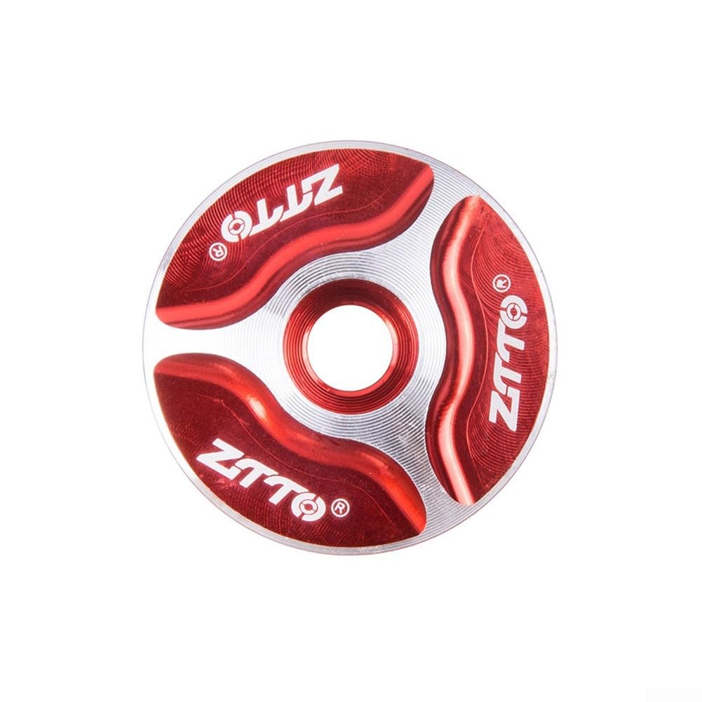 Yhenlovtt Bike Headset Top Cap, 32mm Aluminium Alloy Stem Cover, Threadless Fork Top for Mountain Road Bike Parts(Red) — image 1