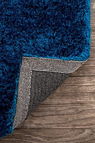 Image of Square Plain Fur Rugs Bedroom Home Decor Decor and Living Room 4x4 Feet Sqaure Royal Navy Blue