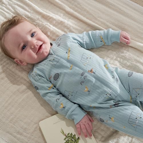 Image of Gerber baby-girls Baby Unisex 2-pack 2-way Zip Textured Sleep 'N Play