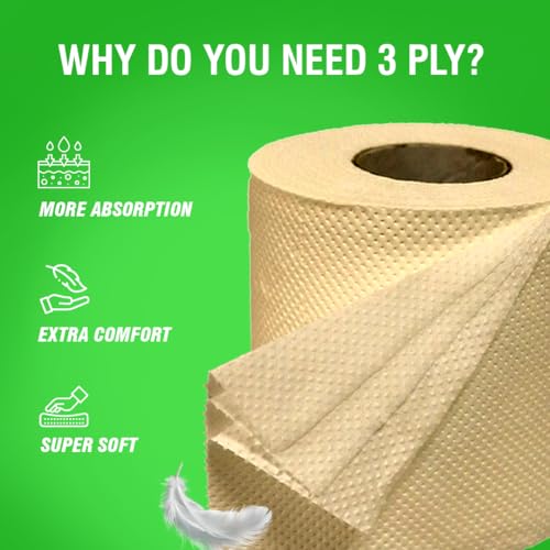 Image of Beco Toilet Tissue Rolls | 3-ply, 1920 Pulls (160 x 12 Rolls) | Tissue Paper Roll, Toilet Paper Roll - Eco Friendly, Soft & Highly Absorbent, 100% Natural Bamboo, Chemical-Free, Hypoallergenic