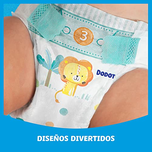 Dodot Pañales Bebé-Seco, Talla 6 (13-18 kg), 132 Pañales + 1 Pack de 10 Toallitas Regalo de Aqua Plastic Free, Una Noche Hasta Un 100% Libre De Fugas, Pack Mensual - Imagen 5