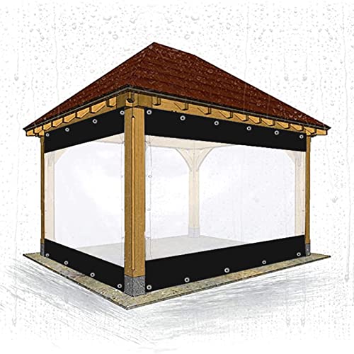 XFLOFE Exterior Claro Cortinas con Ojales Plegable Lona Lado Paneles Impermeable Claro Taller Cortina por Jardín Planta Muebles (Color : Black, Size : 3.1x3.3m/10.2x10.8ft) Cover
